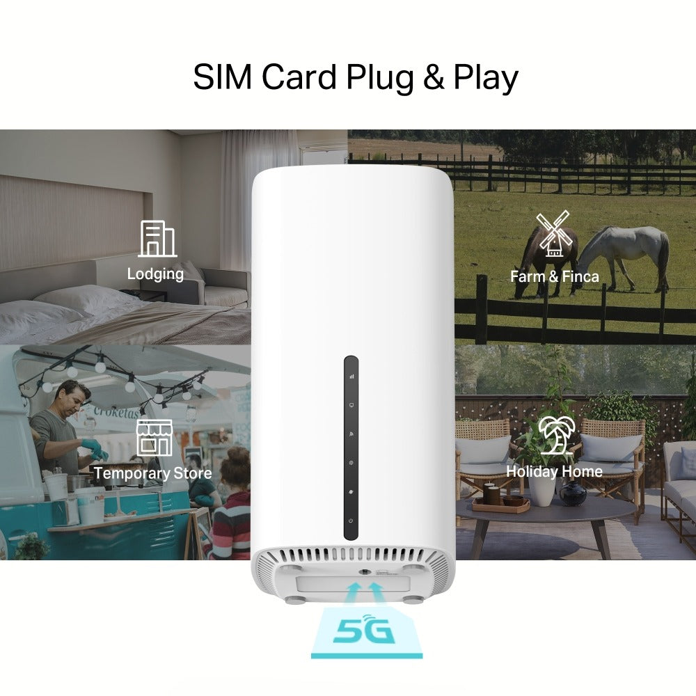 TP-LINK 5G AX1800 Wireless Dual-Band Gigabit Router WiFi 6 (Support SIM Card 5G/4G) TP-LINK 5G AX1800 Wireless Dual-Band Gigabit Router WiFi 6 (Support SIM Card 5G/4G)